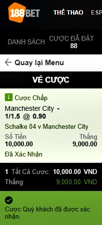 Hóa đơn kèo Man City chấp Schalke kèo 1 1/4 tại nhà cái 188bet Việt Nam