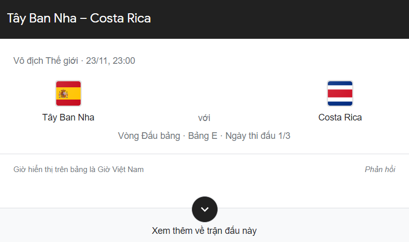 WORLD CUP 2022 TÂY BAN NHA VS COSTA RICA