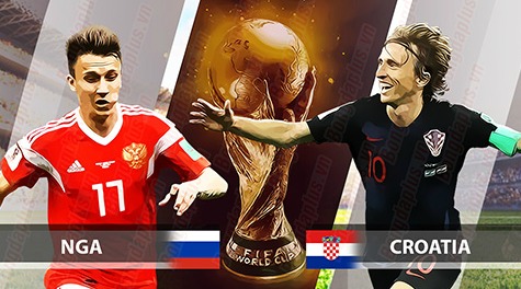 Soi kèo tài xỉu Nga vs Croatia vòng 1/8 World Cup 2018